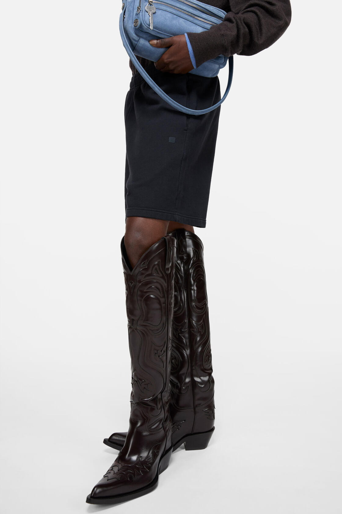 Fleece shorts, Black, 2000x