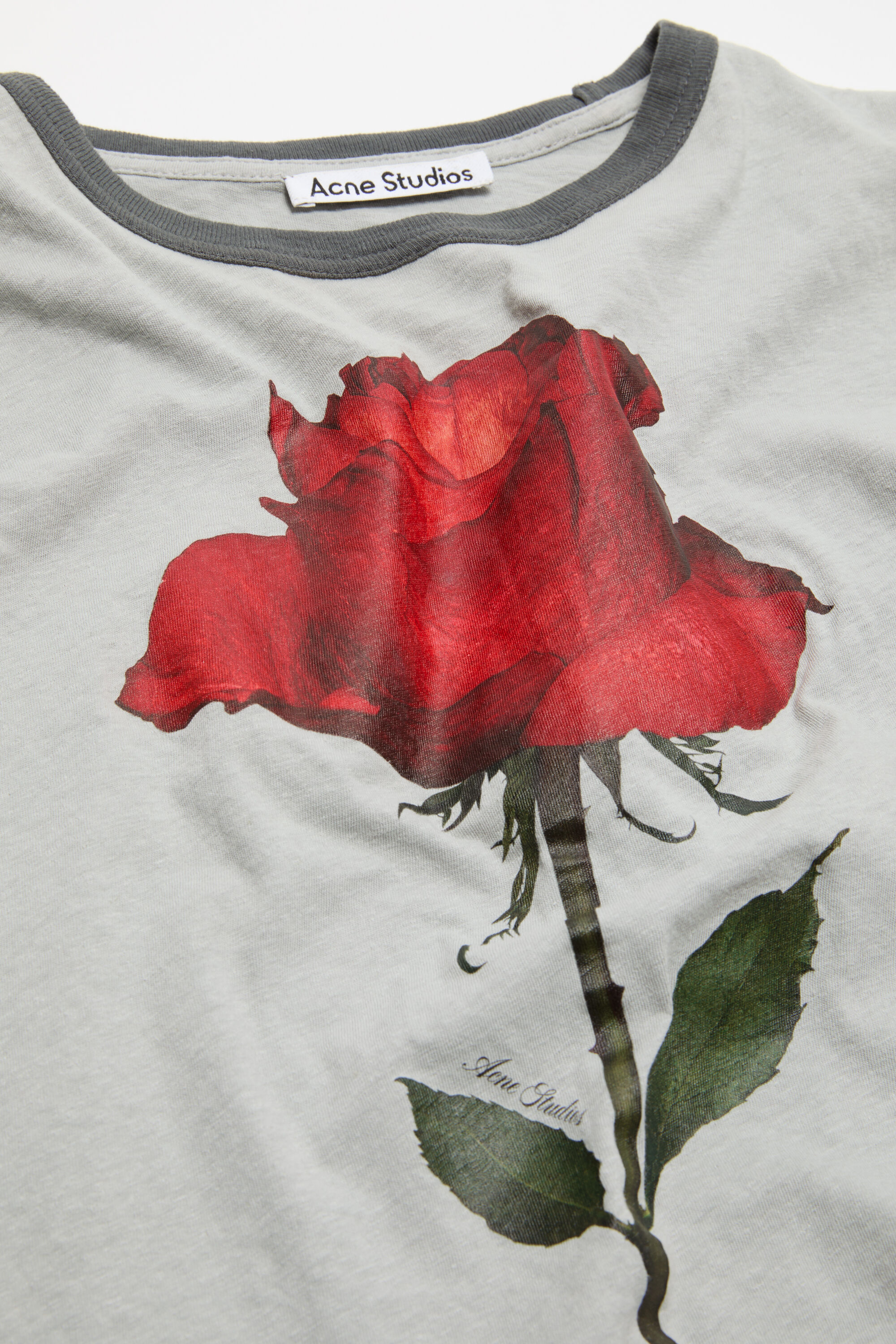 Acne Studios - Graphic rose t-shirt - Grey/red