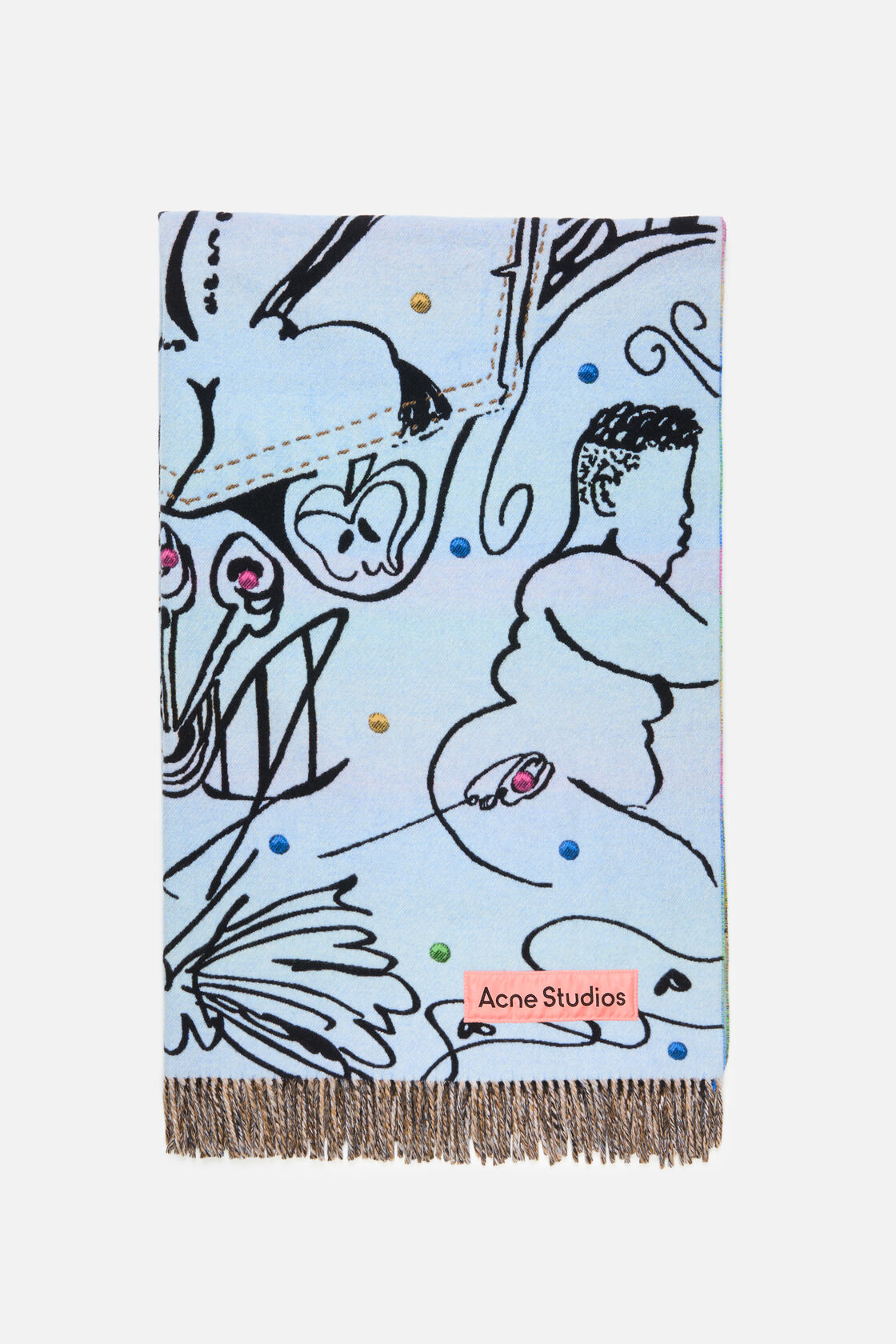 Fringe blanket, Denim blue, 2000x