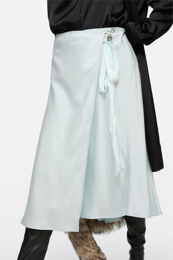 Silk wrap dress, Light blue, 2000x