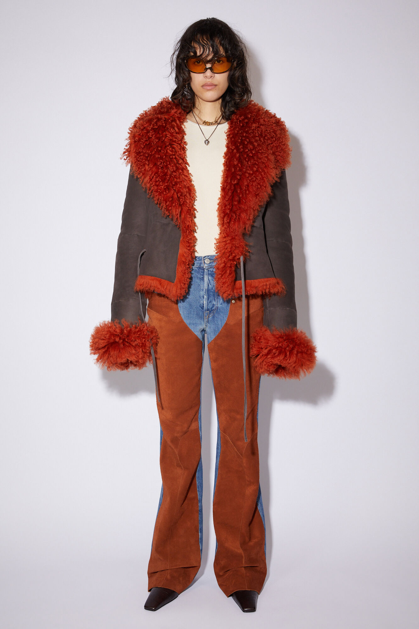 Acne Studios Shearling Fur Leather Jacket