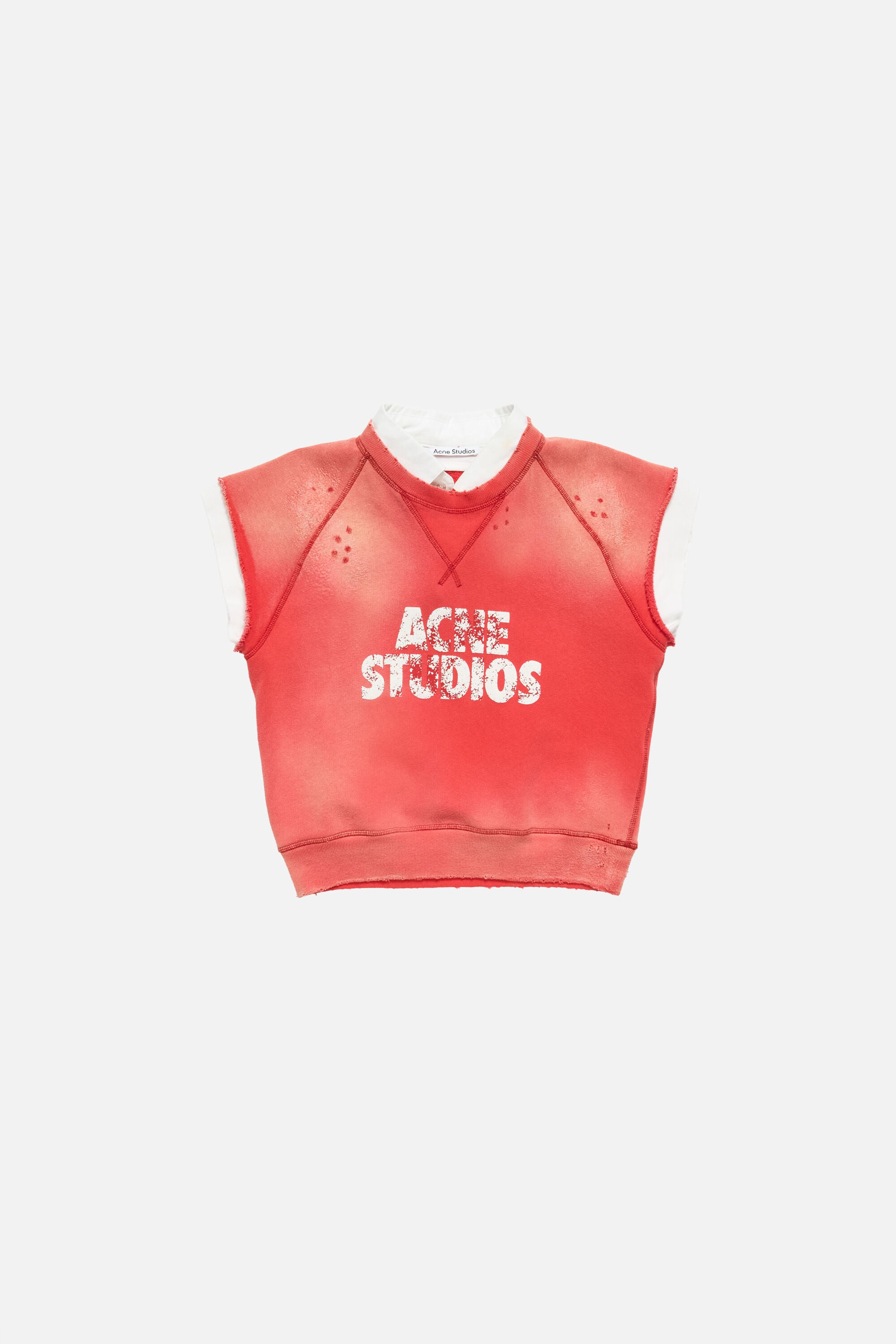 Acne Studios - Fleece logo vest - Red/white
