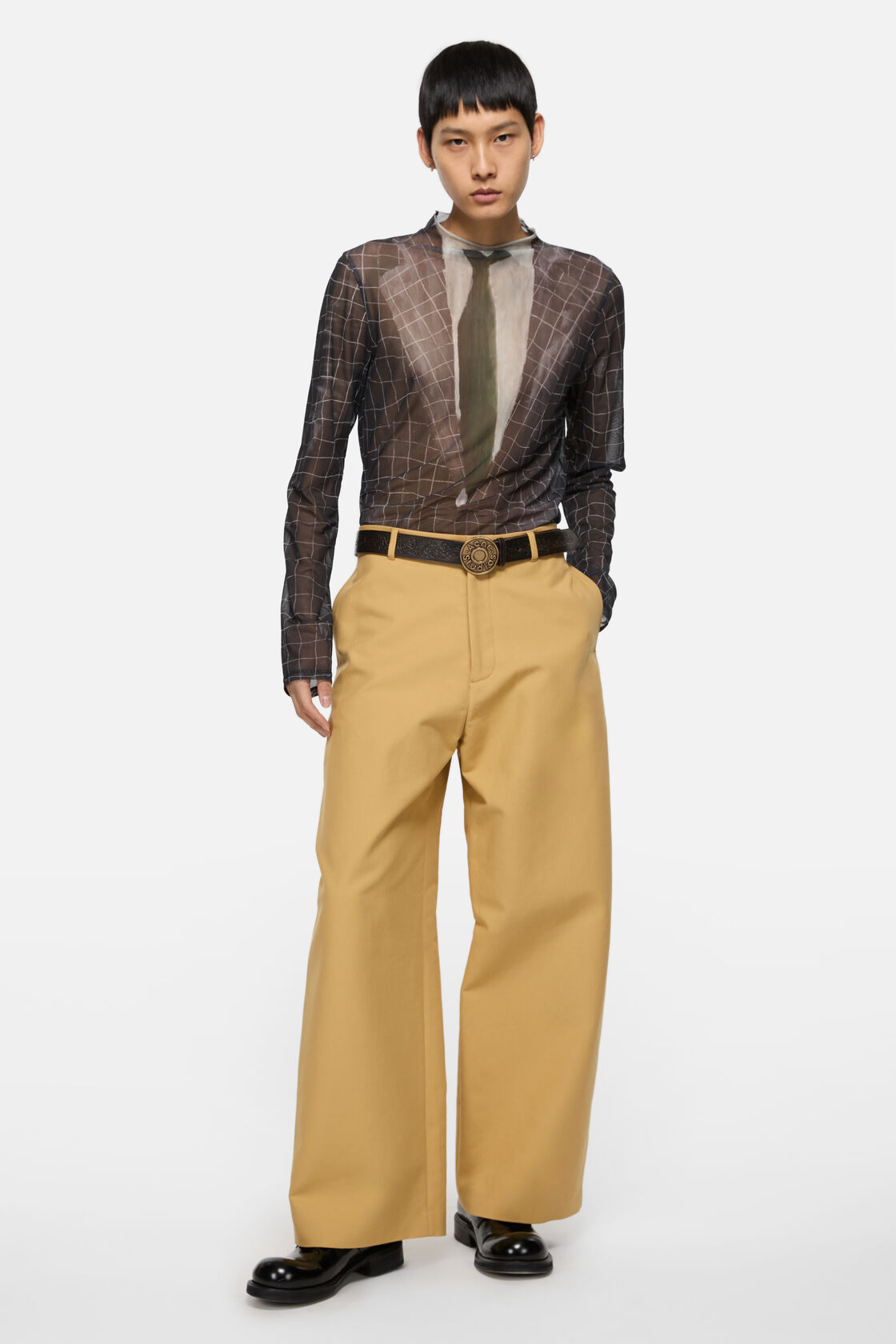 Satin trousers, Sand beige, 2000x