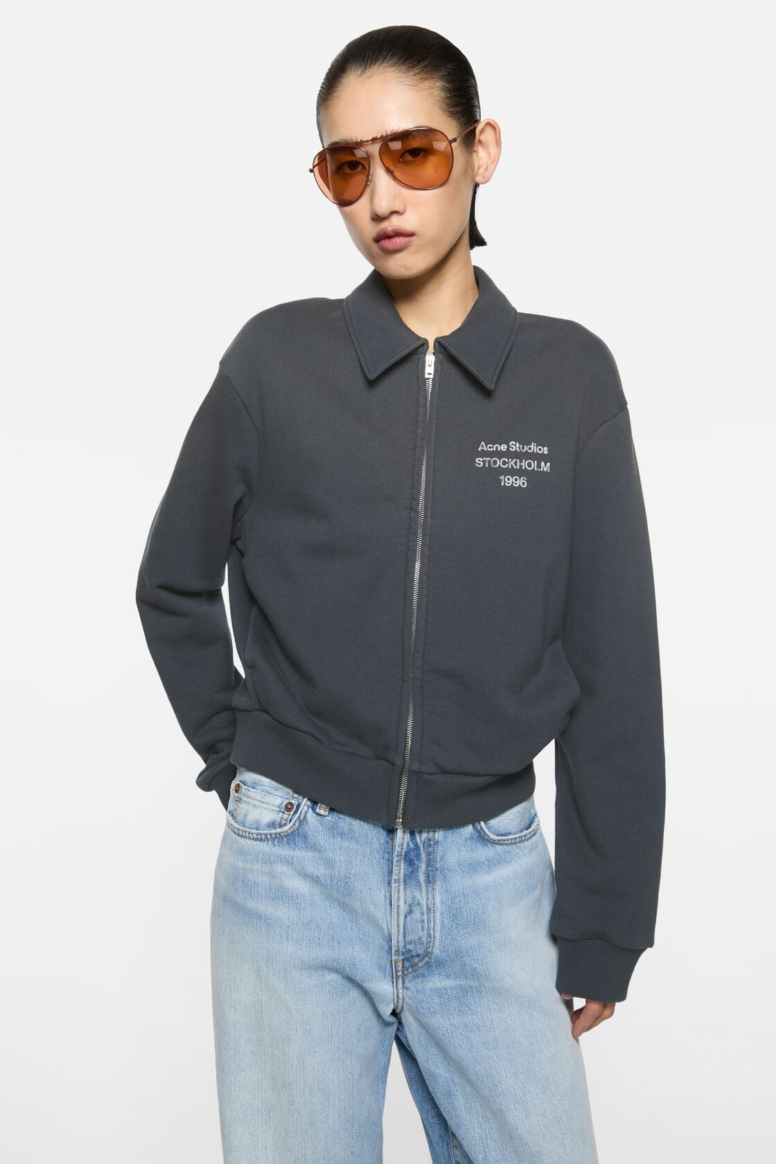 Cardigan with collar, Faded black, 2000x