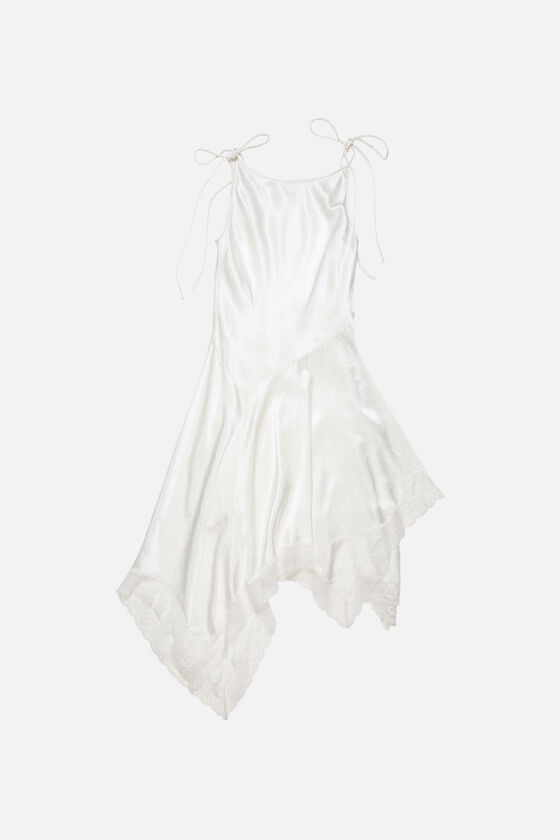 Satin lace dress, White, 2000x