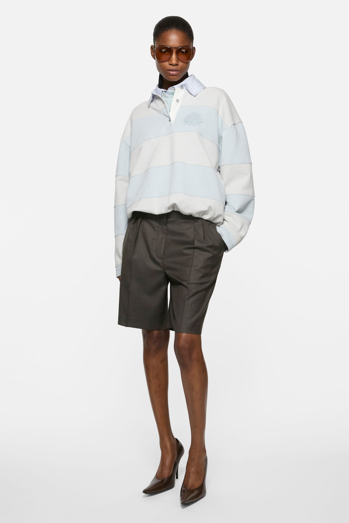 Tailored wool shorts, Dark grey, 2000x