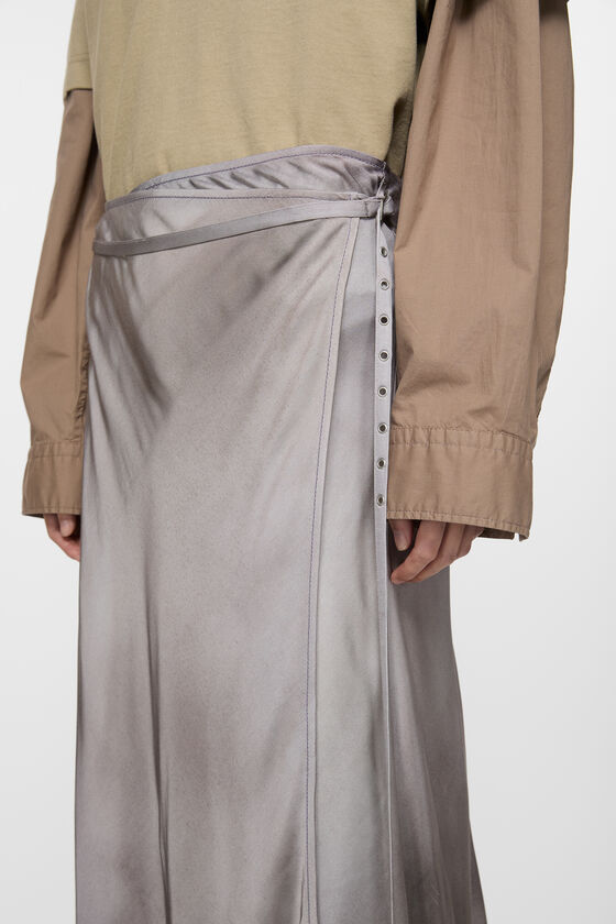 Acne Studios - サテンラップスカート - マルチグレー
