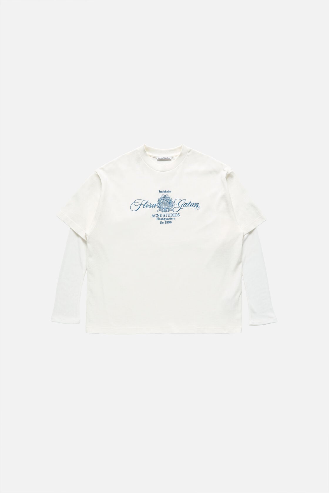 Embroidered t-shirt, Off white/ecru, 2000x