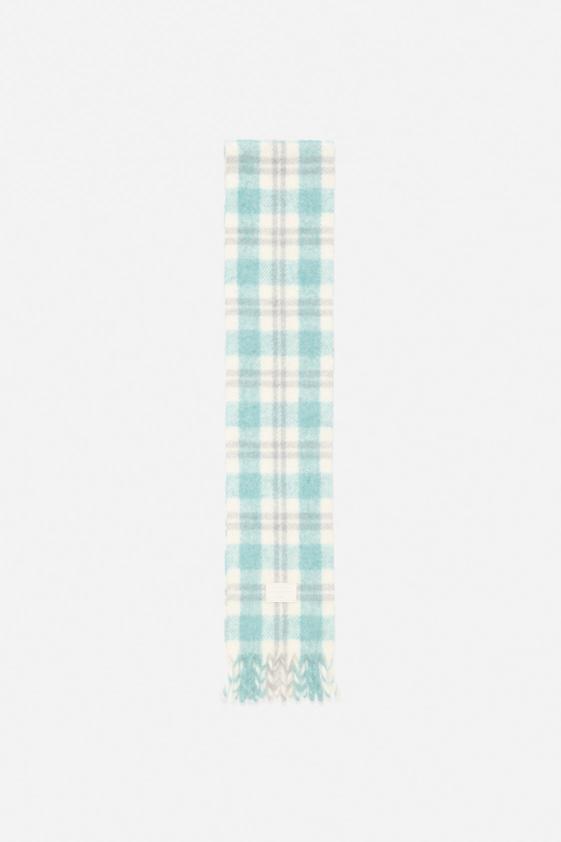 Fringed alpaca-wool scarf, White/Aqua, 2000x