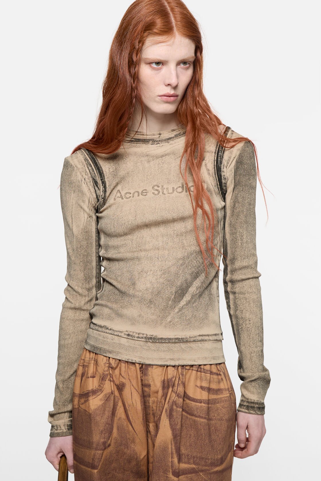 Layered Printed T-shirt, Pumpkin orange, 2000x