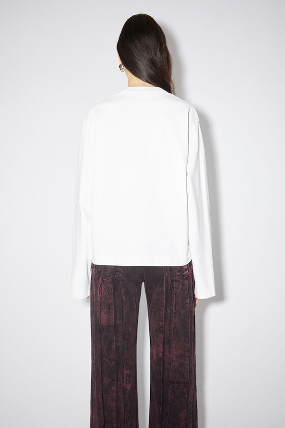 Acne Studios - ロゴ ロングスリーブTシャツ - オプティックホワイト
