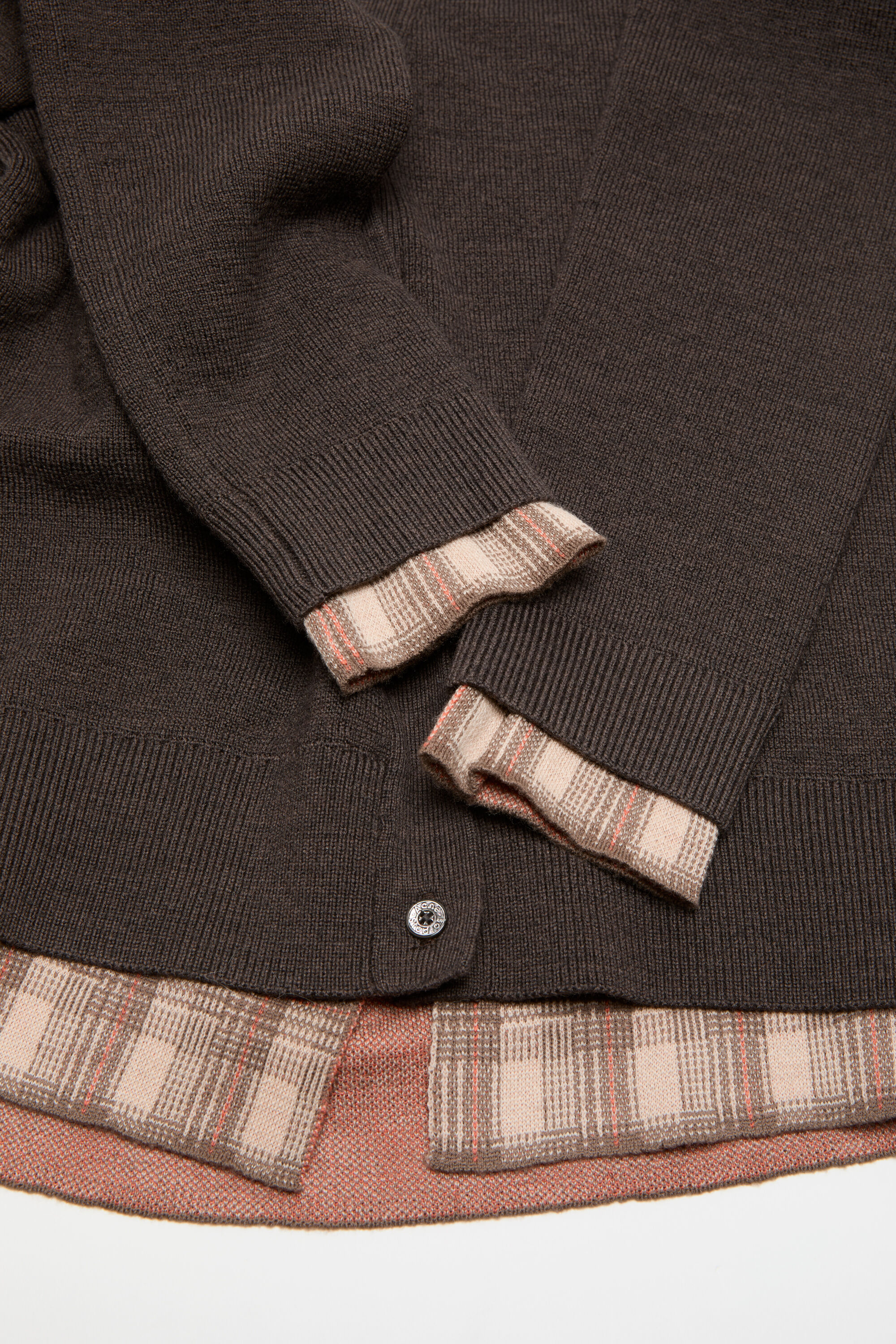 Acne Studios - レイヤードカーディガン - ダークブラウン