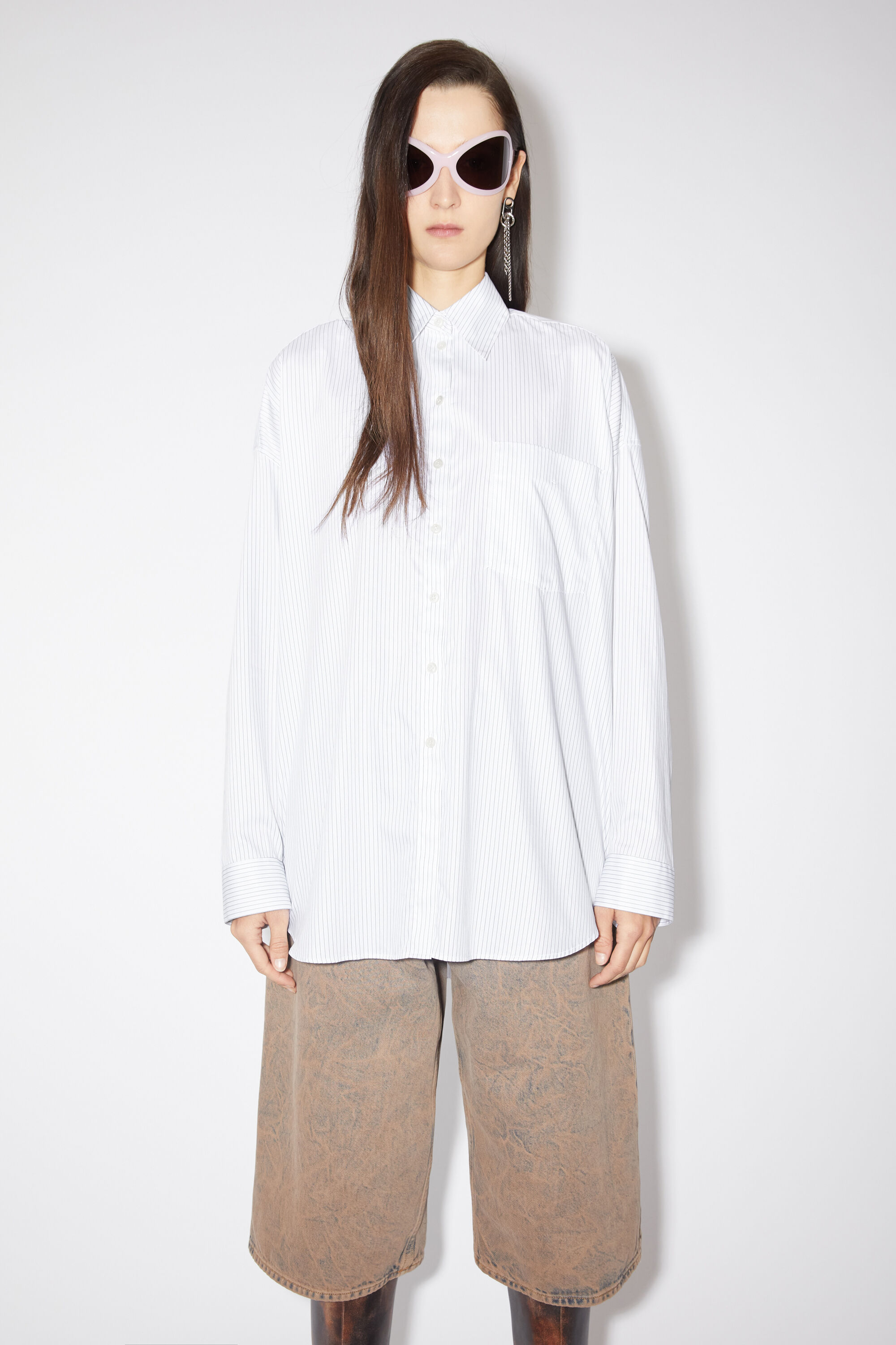 t-shirt coton carré manches longues - Gris chiné | FR