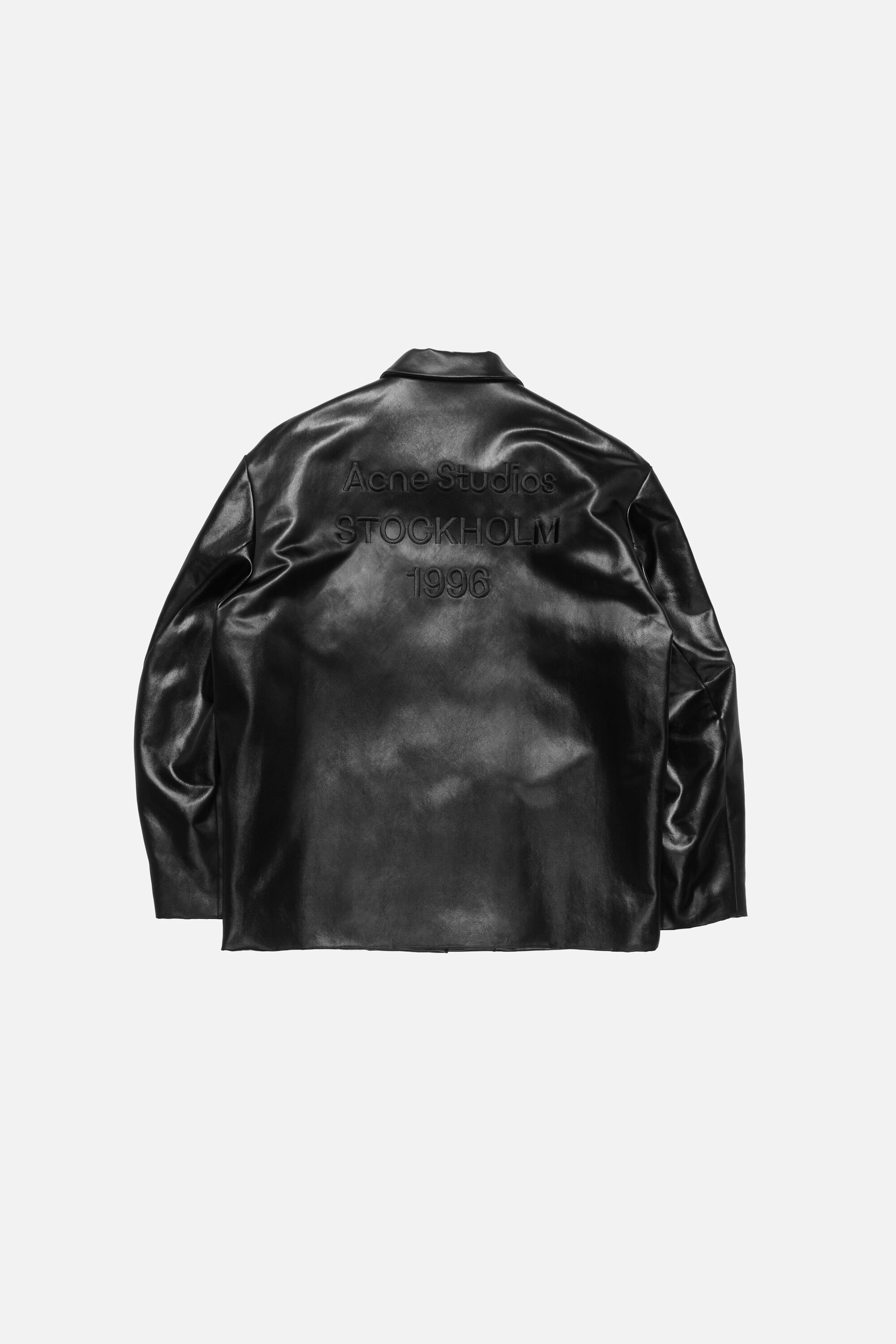 Acne Studios - Satin logo overshirt - Black
