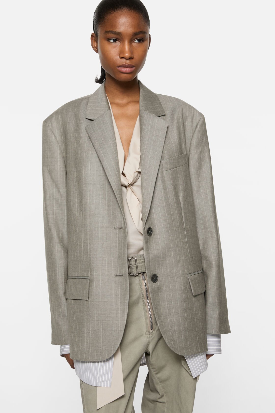 Layered suit jacket, Warm Grey, 2000x