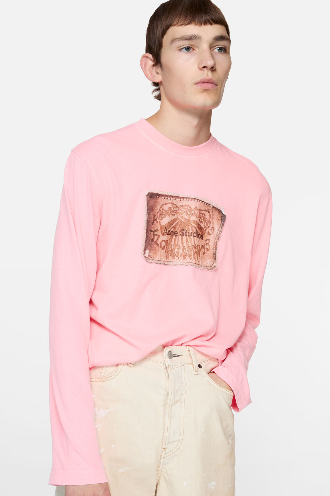 Layered logo t-shirt, Neon Pink, 2000x