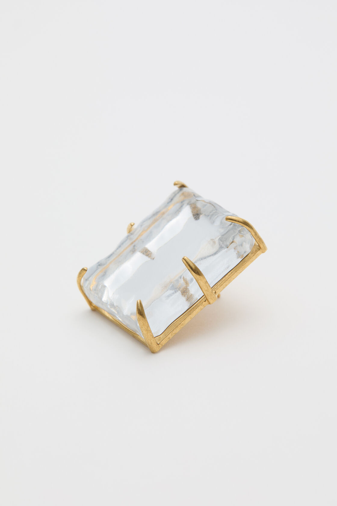 Mirror earrings, Semi matt gold/transparent, 2000x