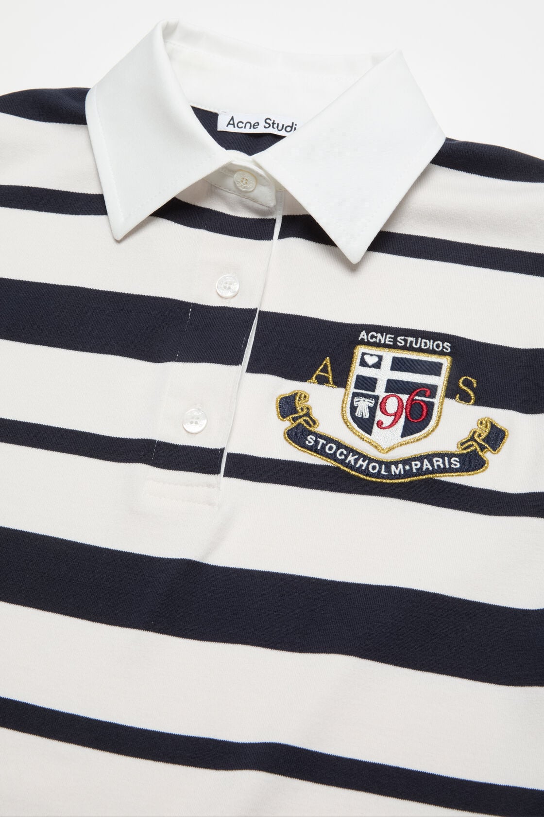 Striped polo dress, Navy/ecru, 2000x
