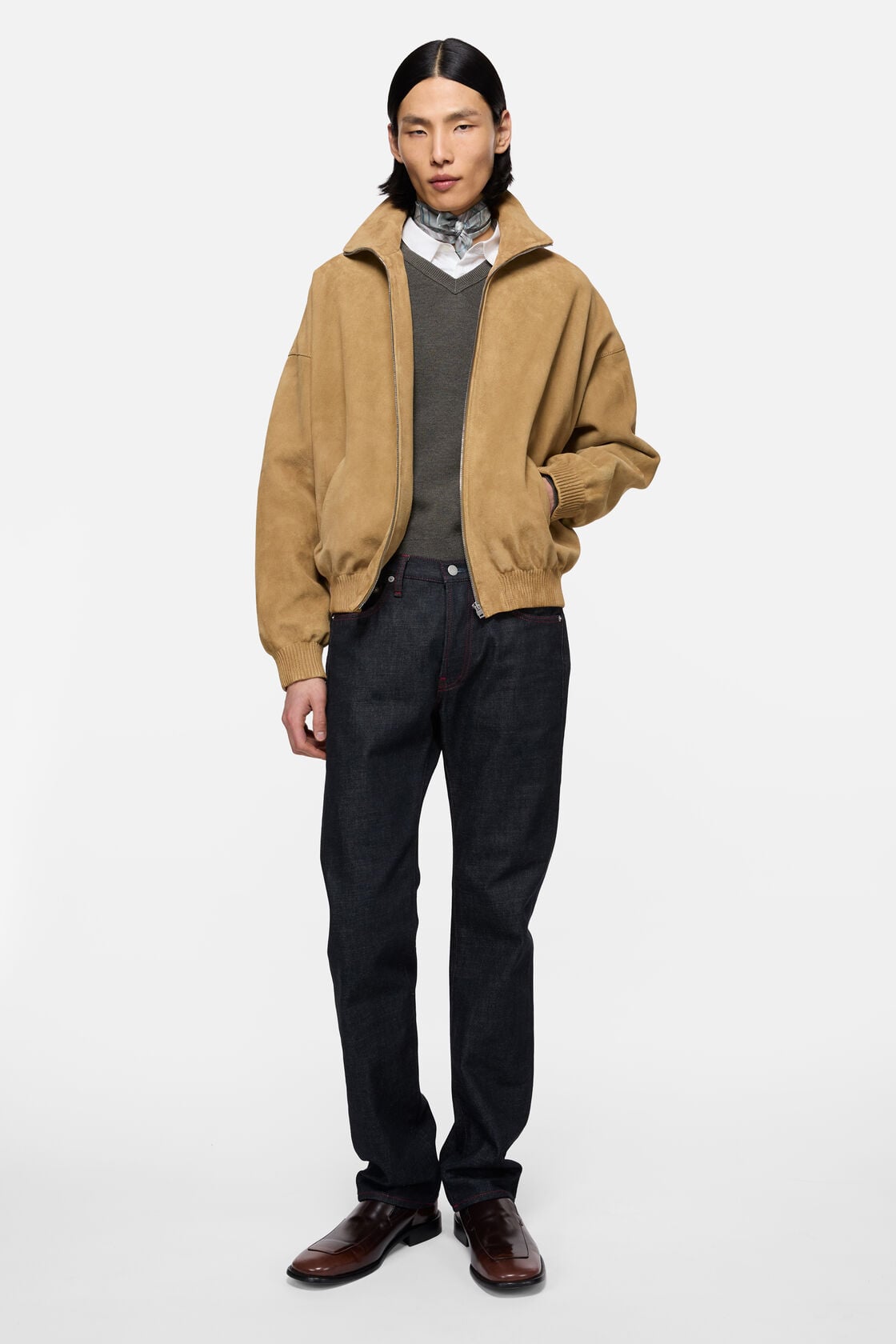 Suede blouson jacket, Camel Beige, 2000x