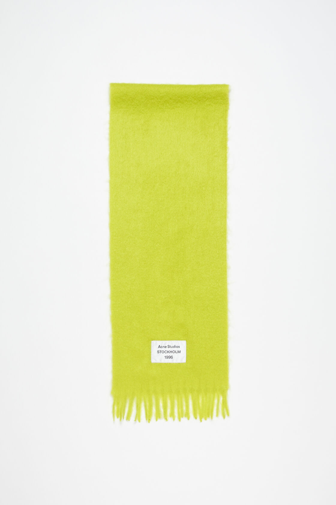 Fringe alpaca scarf, Neon green, 2000x