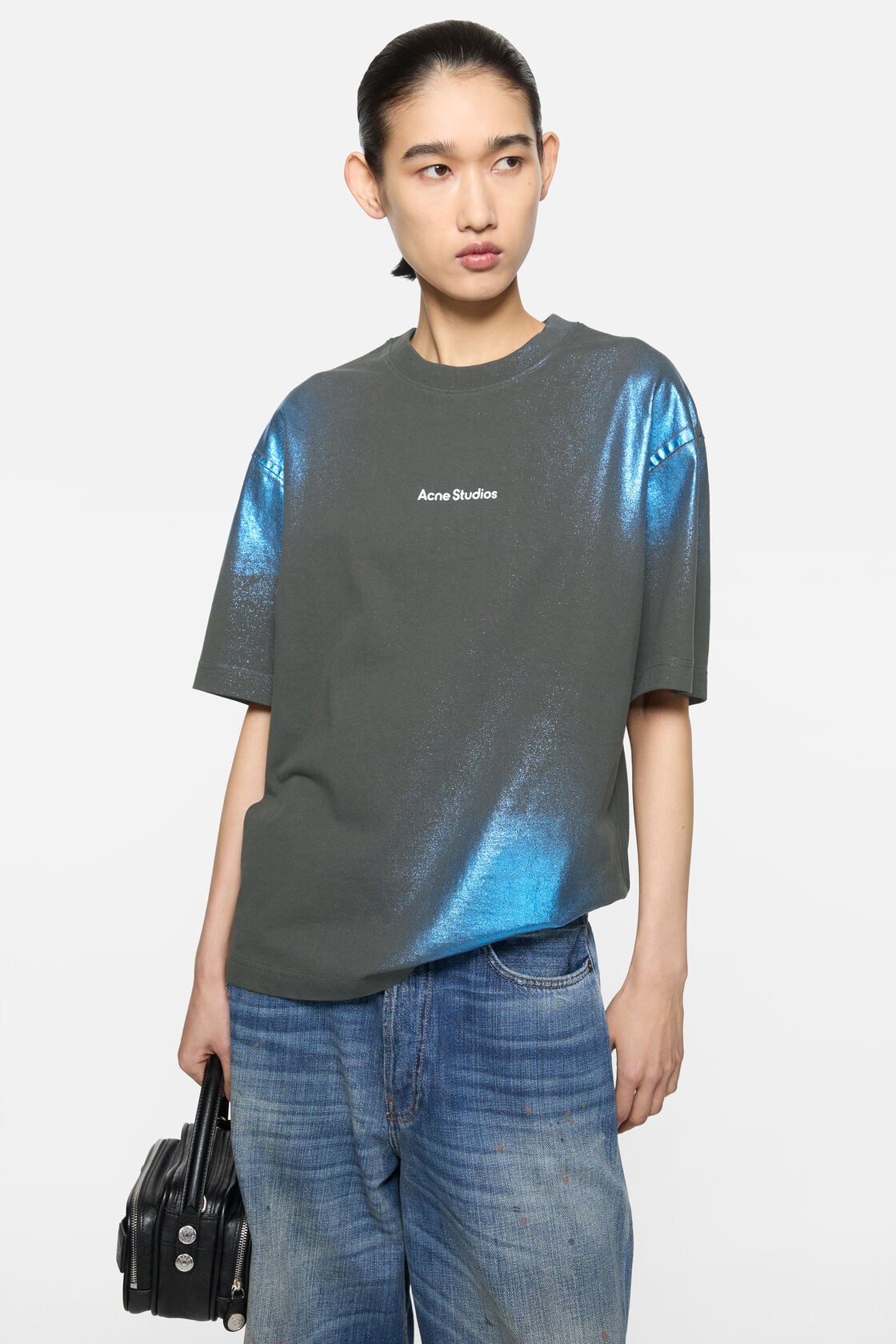 Glitter logo t-shirt, Blue/khaki, 2000x
