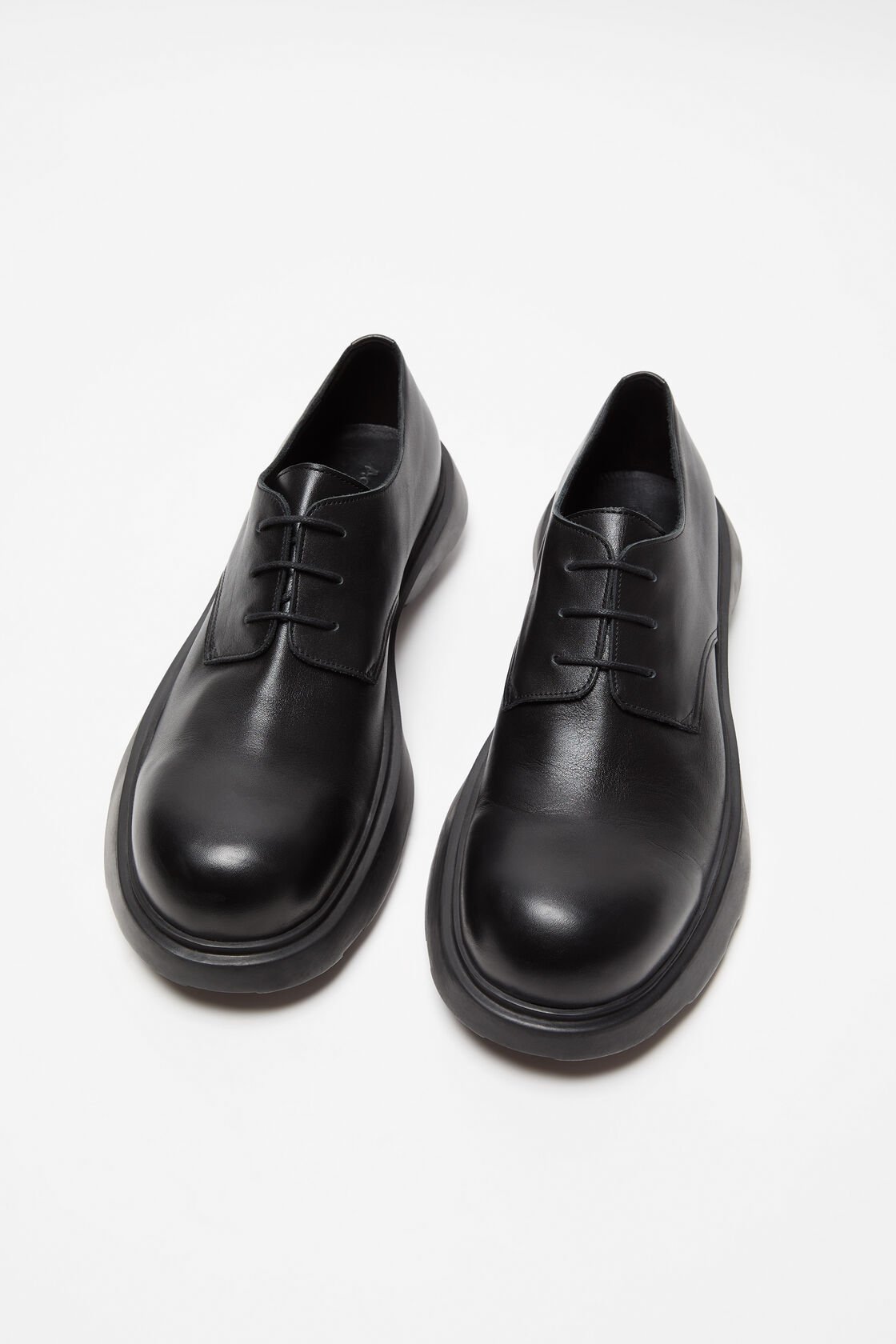 Leather lace-up shoes, Black, 2000x