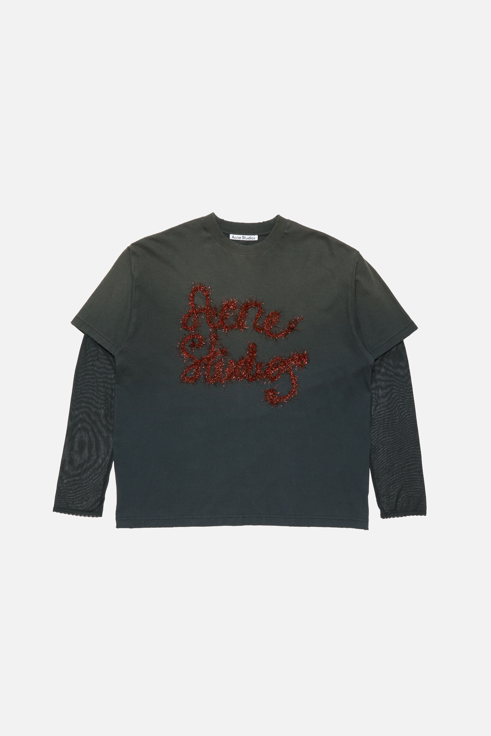 Acne Studios - レイヤードロゴTシャツ - アンスラサイトグレー