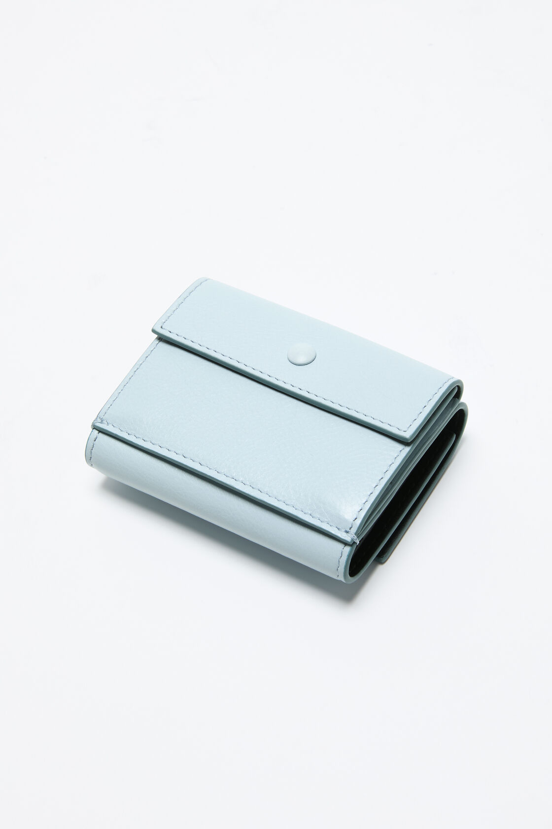 Leather trifold wallet, Dusty blue, 2000x