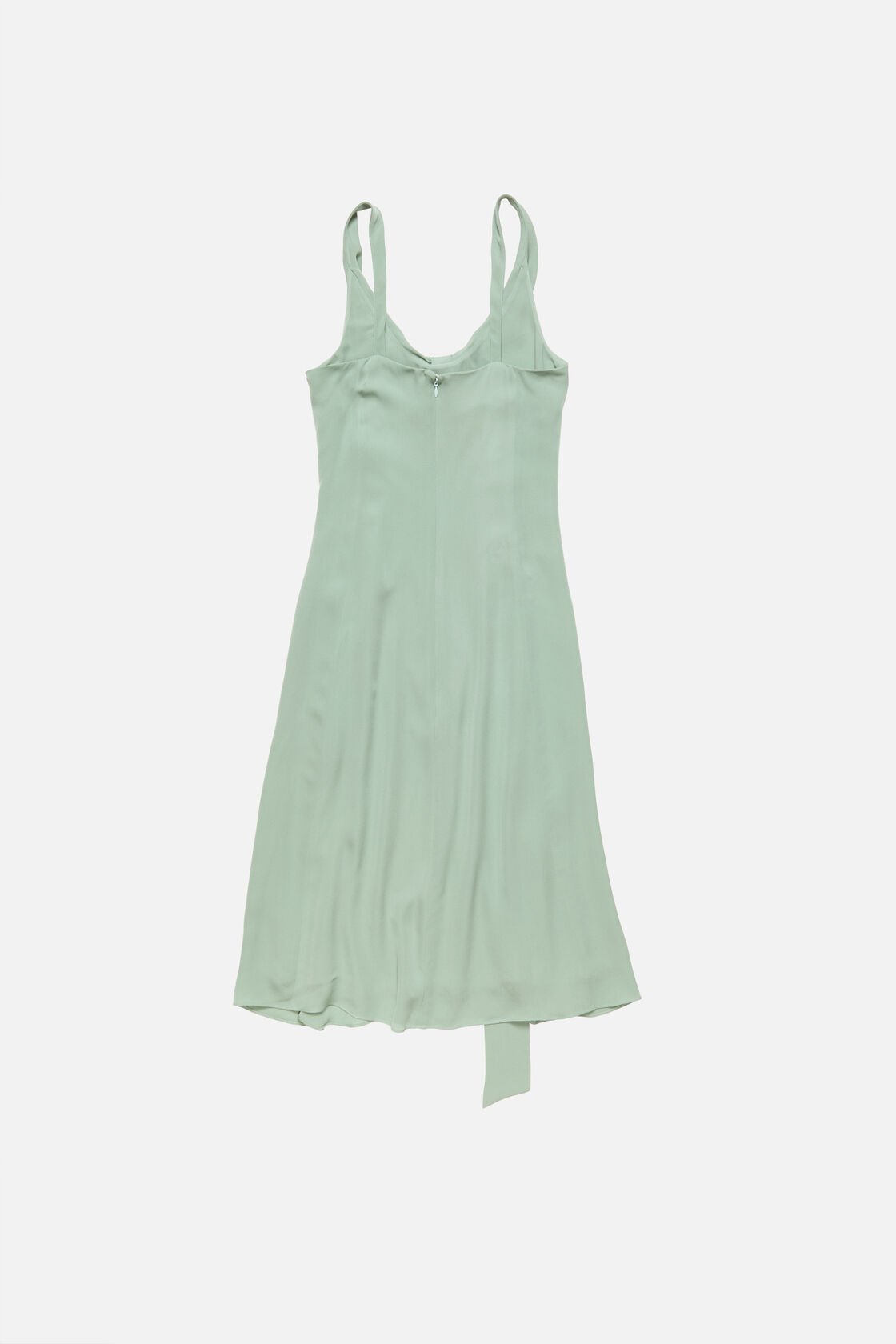 Silk midi dress with bow, Sage green, 2000x