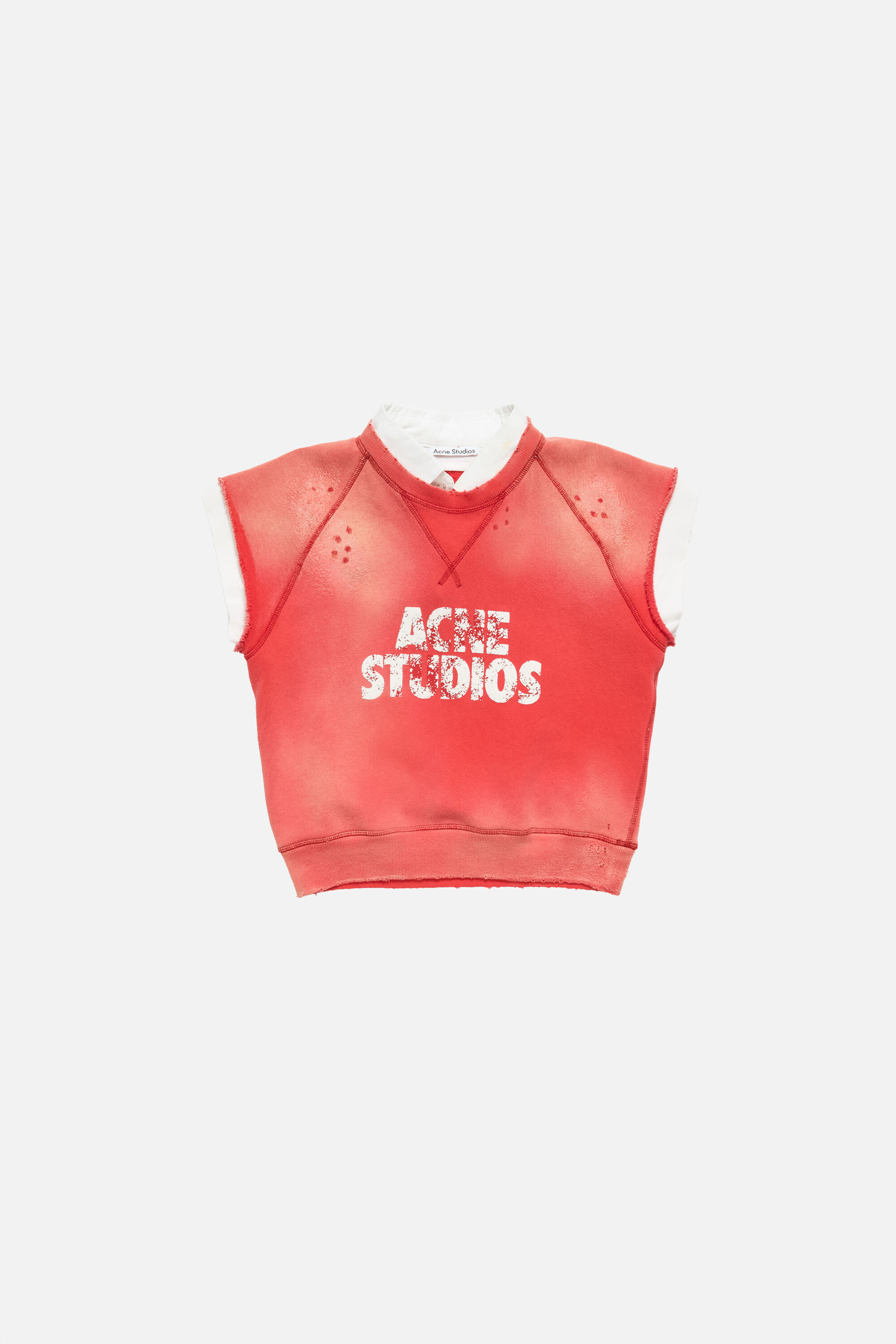 Acne Studios - Fleece logo vest - Red/white