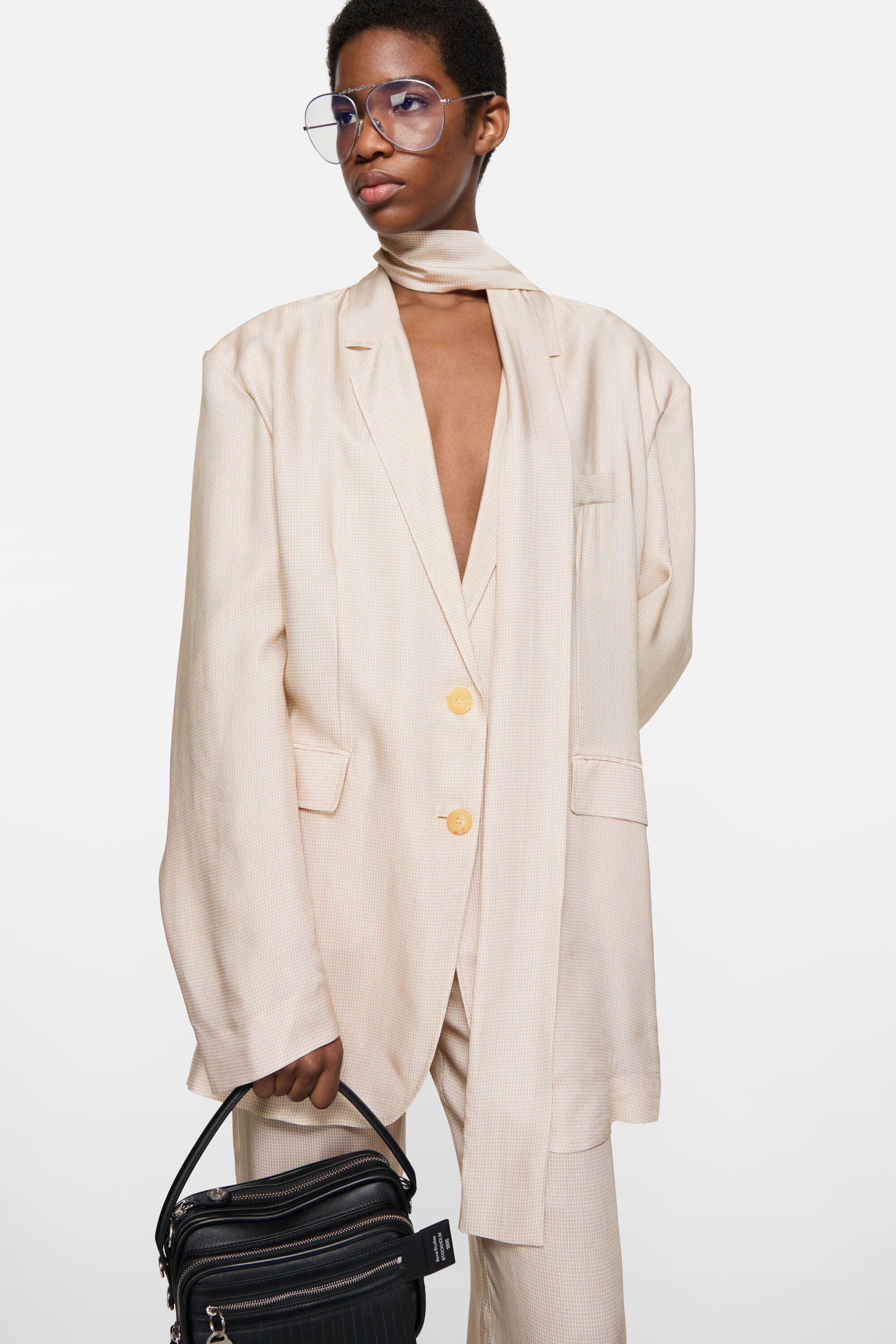 suit Single-breasted - Studios Acne JACKET BREASTED SINGLE STUDIOS] [ACNE ジャケット・アウター jacket Multi Beige - ジャケット・アウター