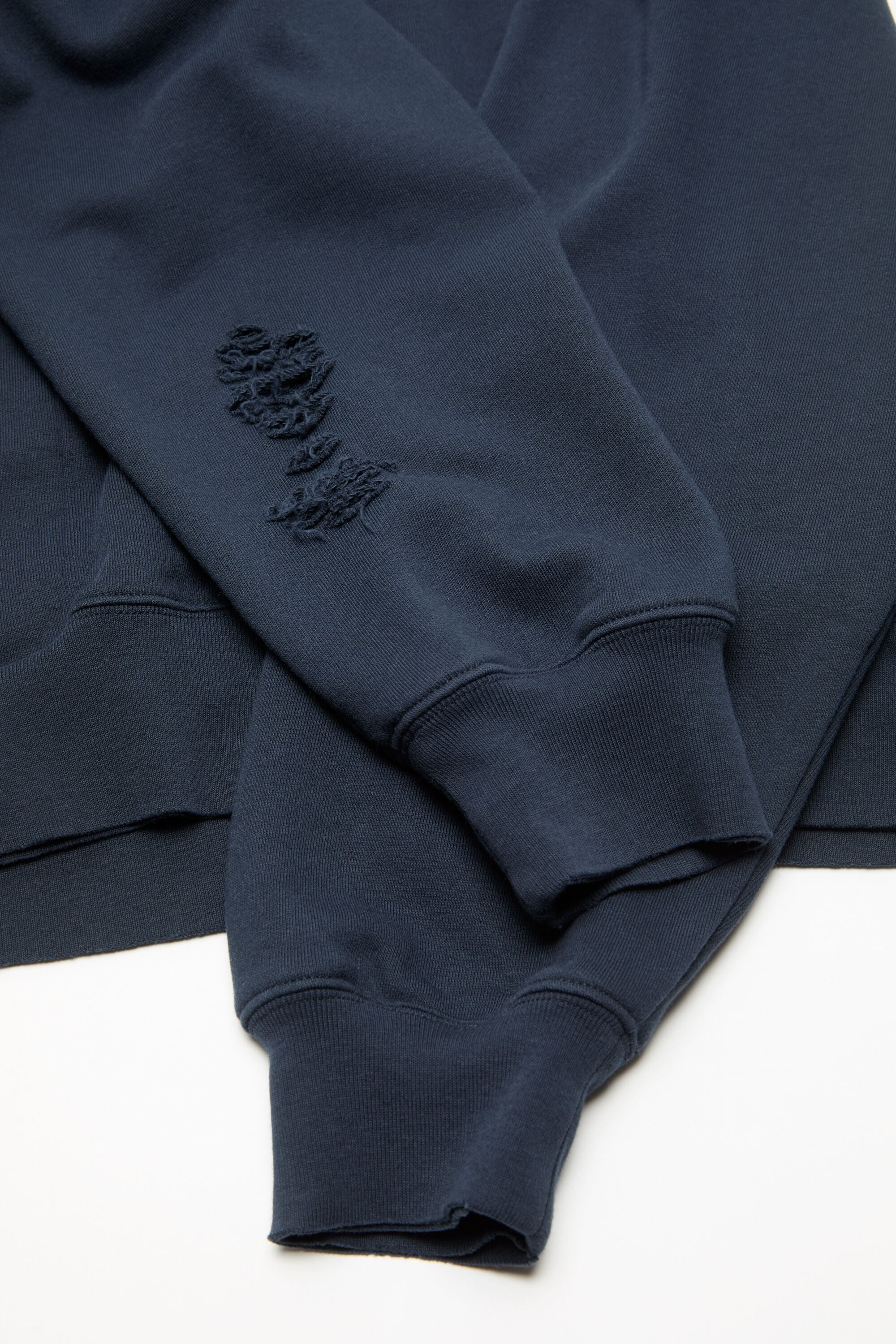 ACNE STUDIOS 刺繍ロゴ ネイビー スウェット Acne Studios - Distressed fleece sweatshirt - Dark navy