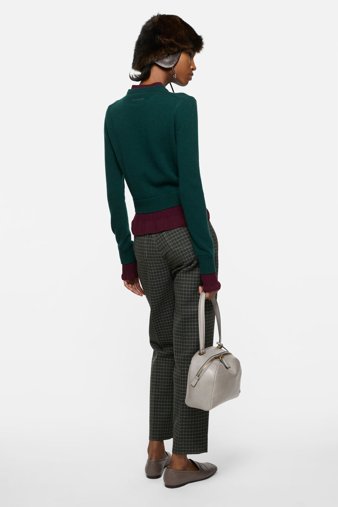 Layered knit sweater, Dark green, 2000x