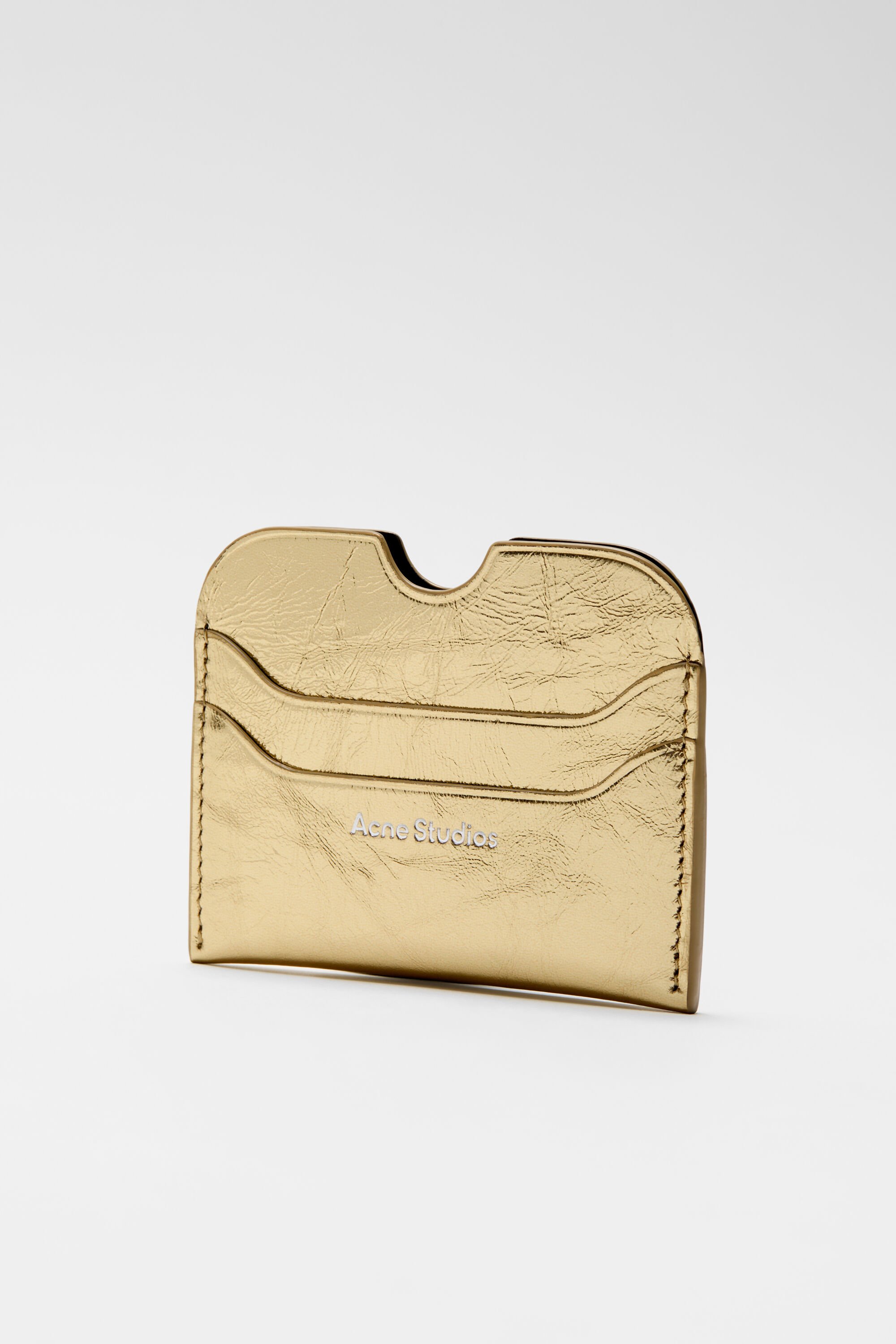 Acne Studios - レザーカードホルダー - ゴールド