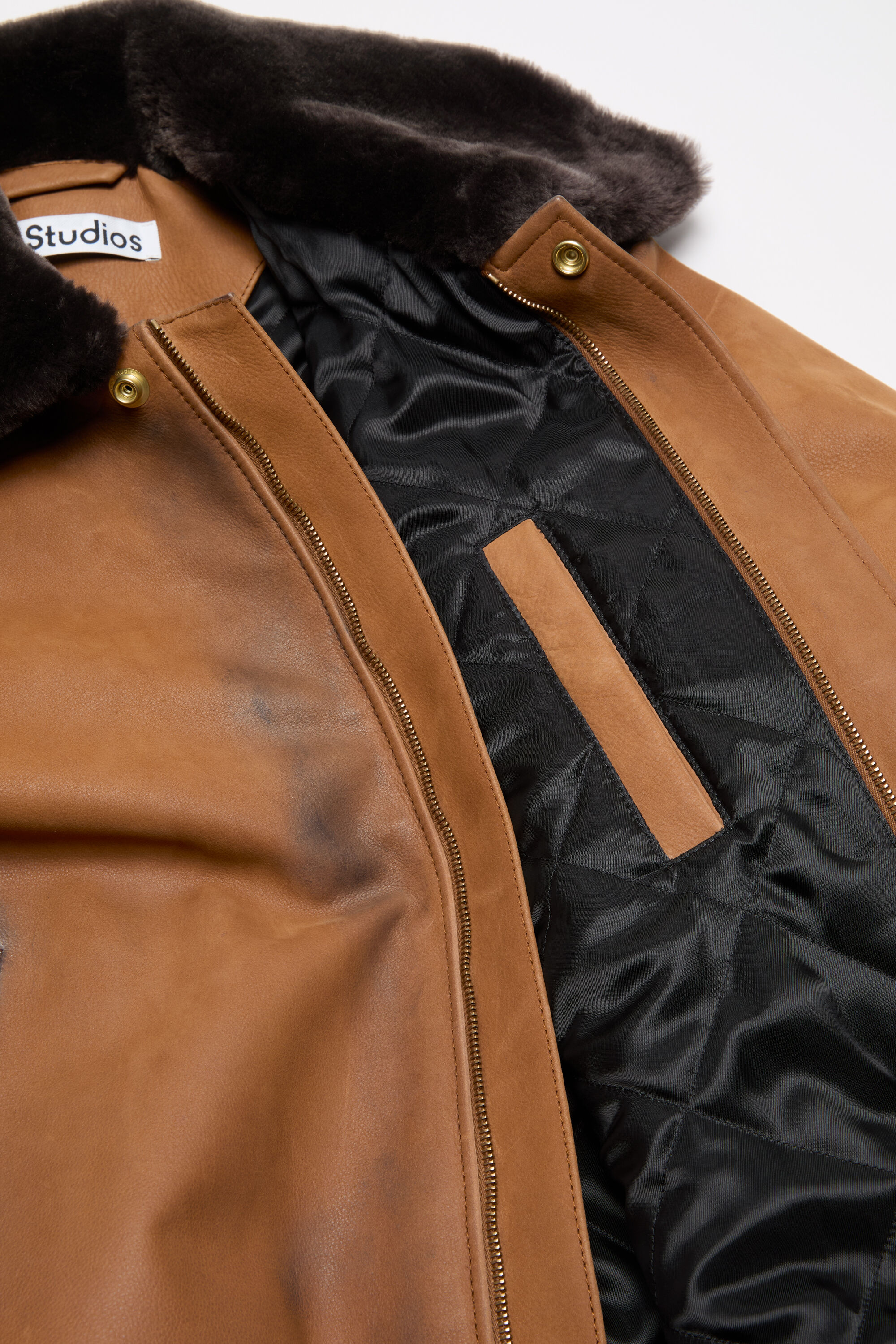 Acne Studios - Suede bomber jacket - Cognac brown