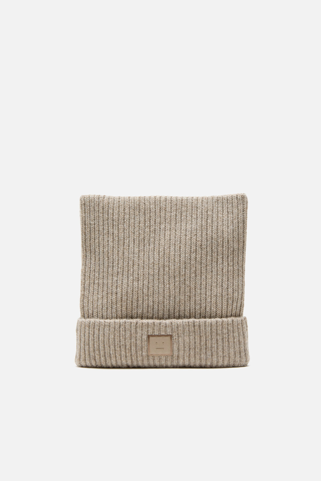 Face logo square beanie, Greige melange, 2000x