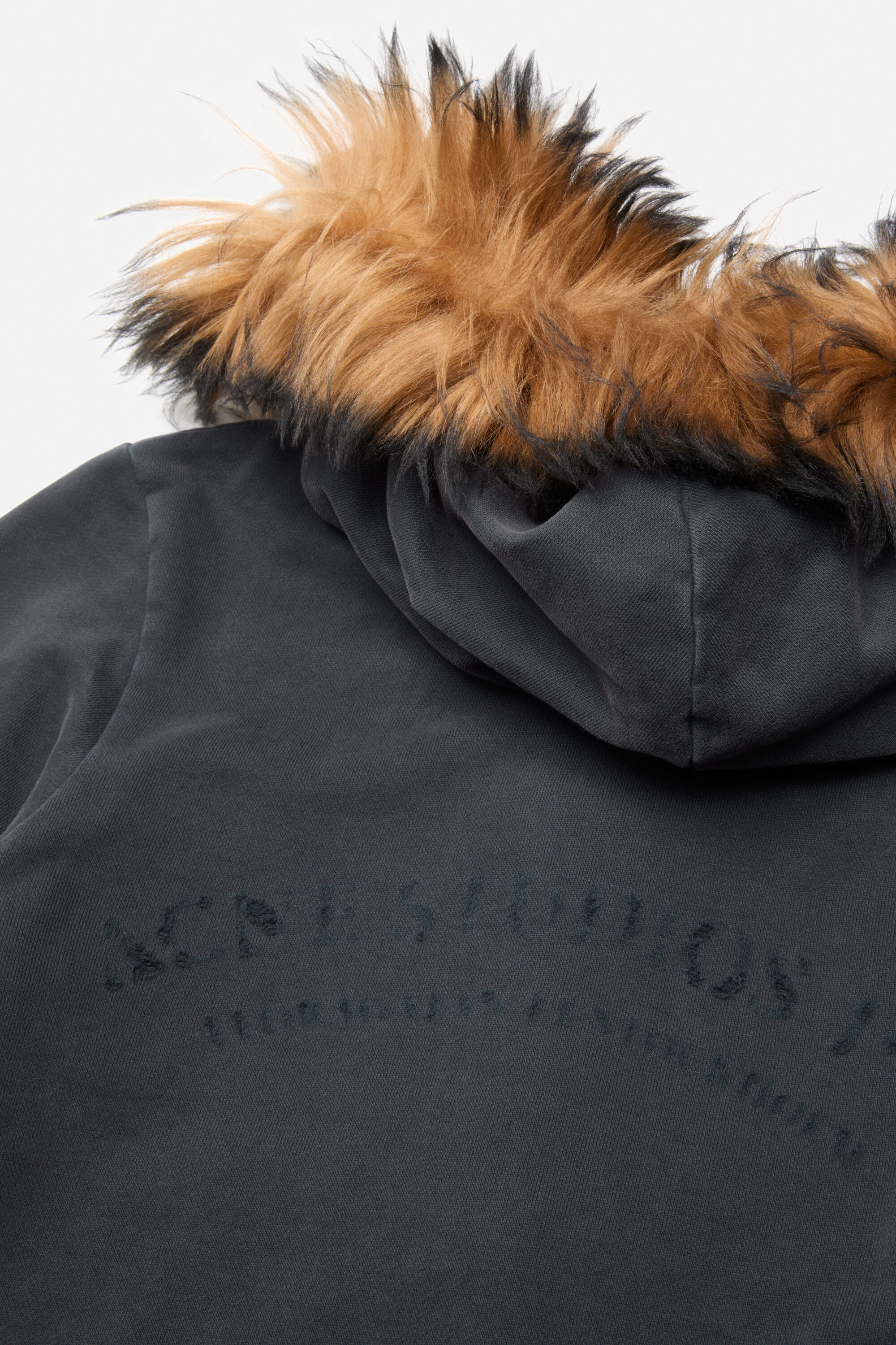 Acne Studios - Shearling zip-up hoodie - Rust brown