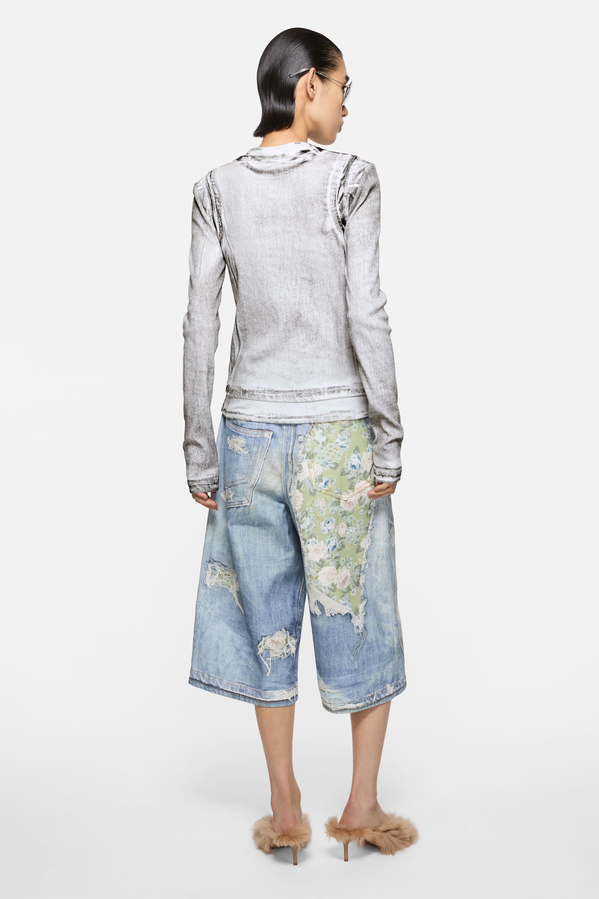 Acne Studios - Layered Printed T-shirt - Black/white Acne Studios - Layered Printed T-shirt - Black/white