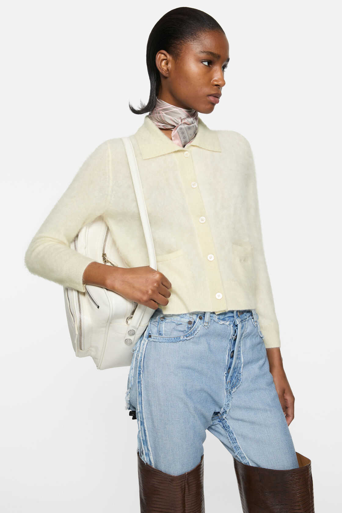 Cashmere cardigan, Off white, 2000x