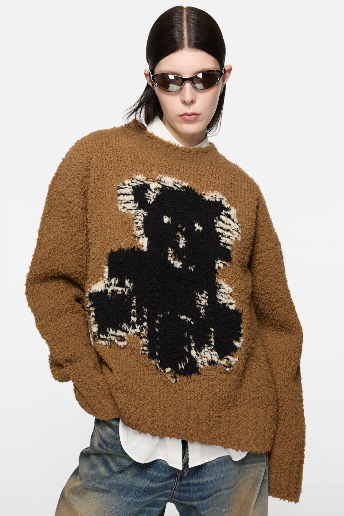 Crewneck sweater, Khaki beige, 2000x