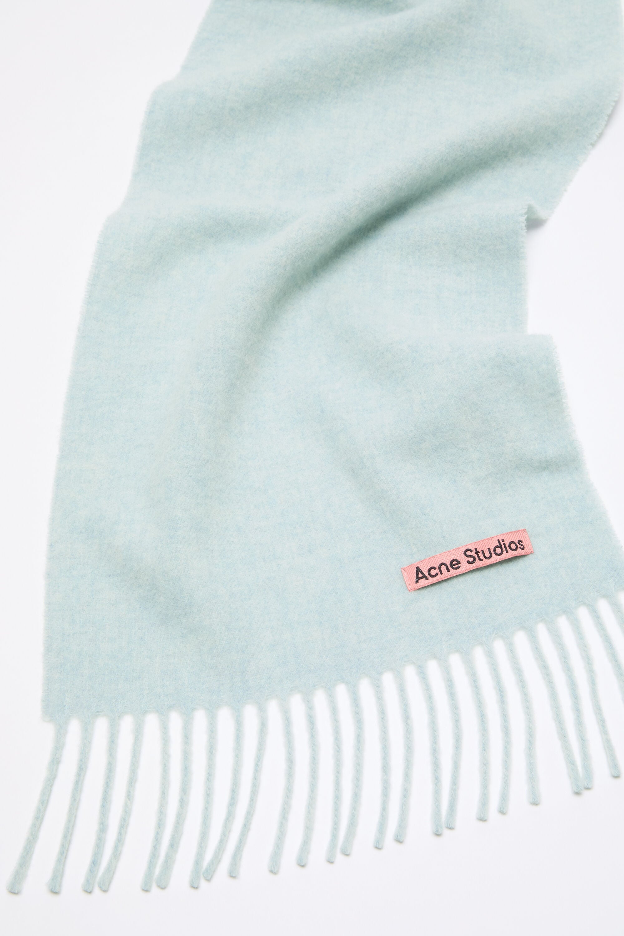 Acne Studios - Fringe wool scarf - skinny - Ice Blue Melange