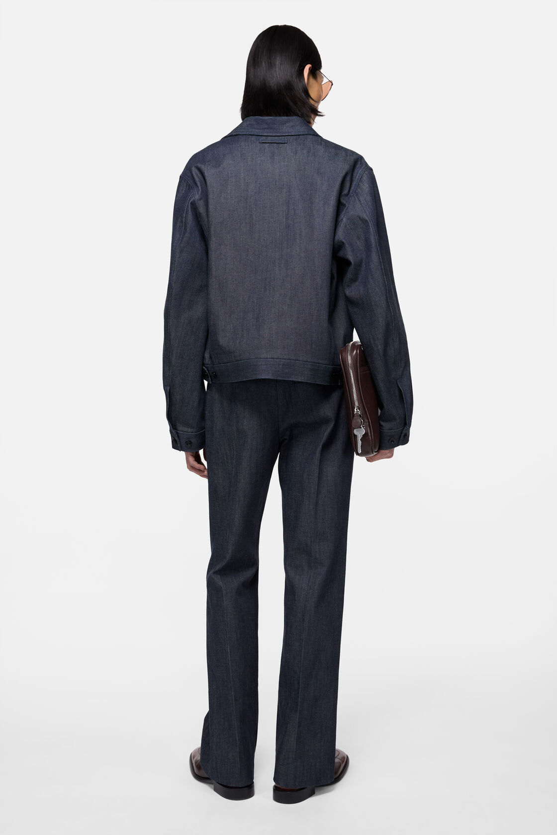 Branded selvedge denim jacket, Indigo blue, 2000x