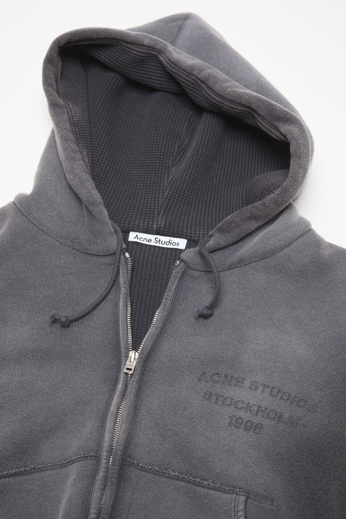 Sprayed zip hoodie, Faded black, 2000x