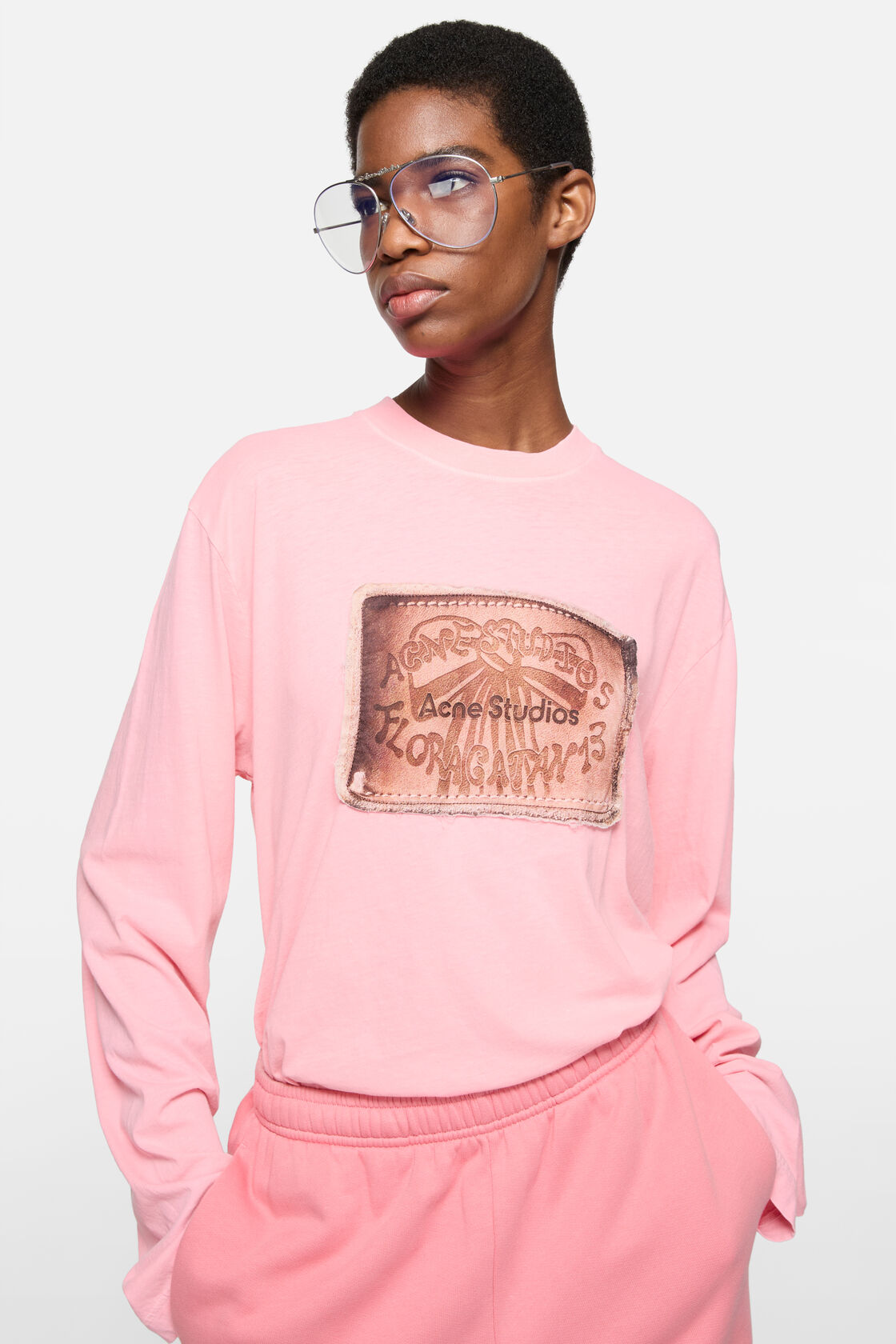 Layered logo t-shirt, Neon Pink, 2000x
