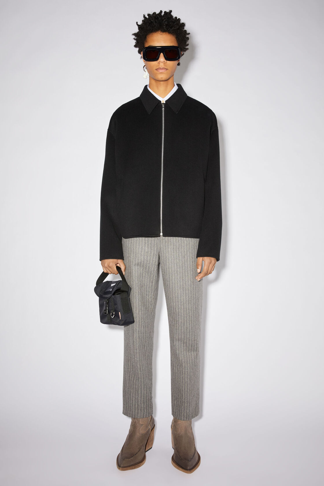 Double face wool jacket, Black, 2000x