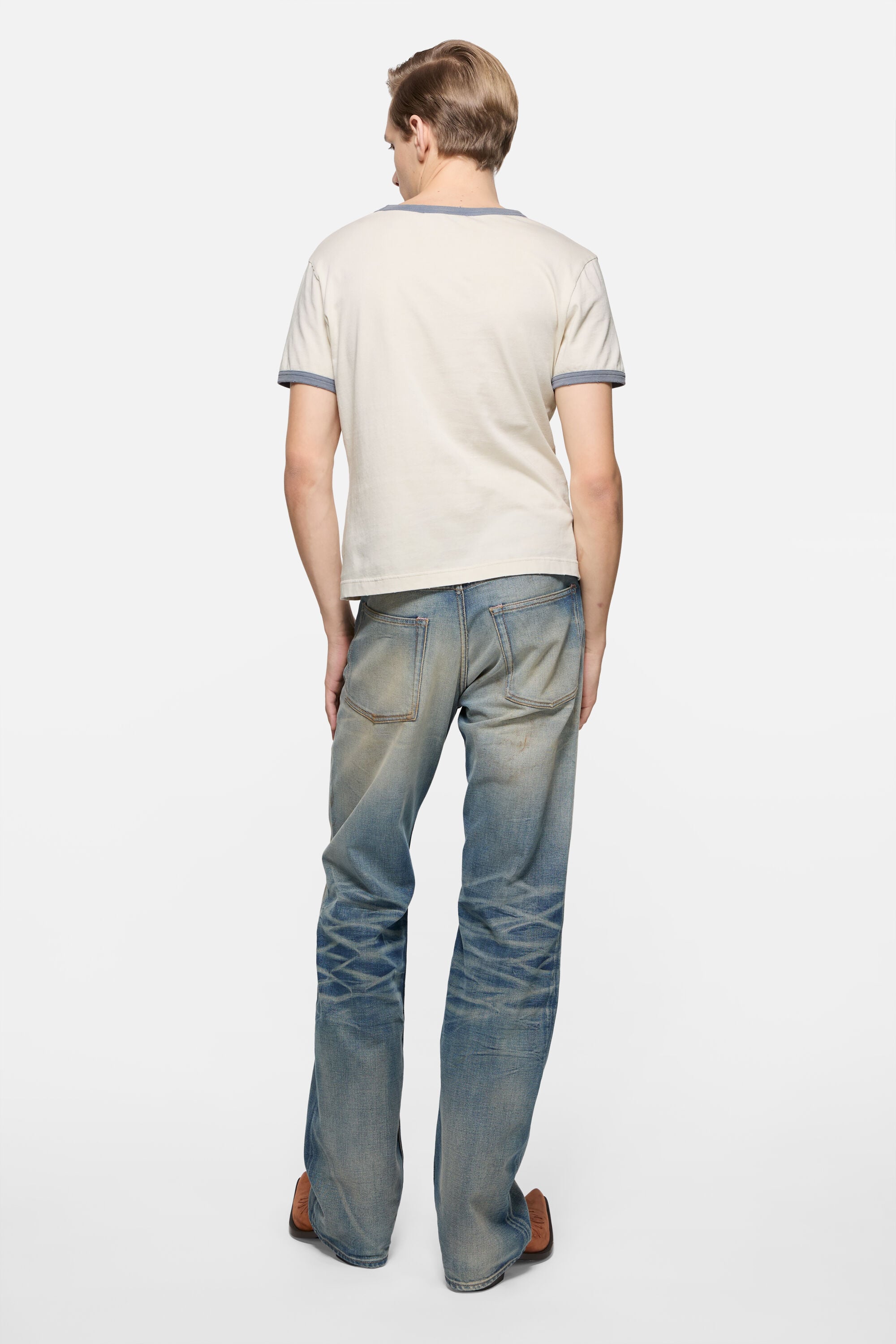 Acne Studios - グラフィックTシャツ - オフホワイト/グレーブルー