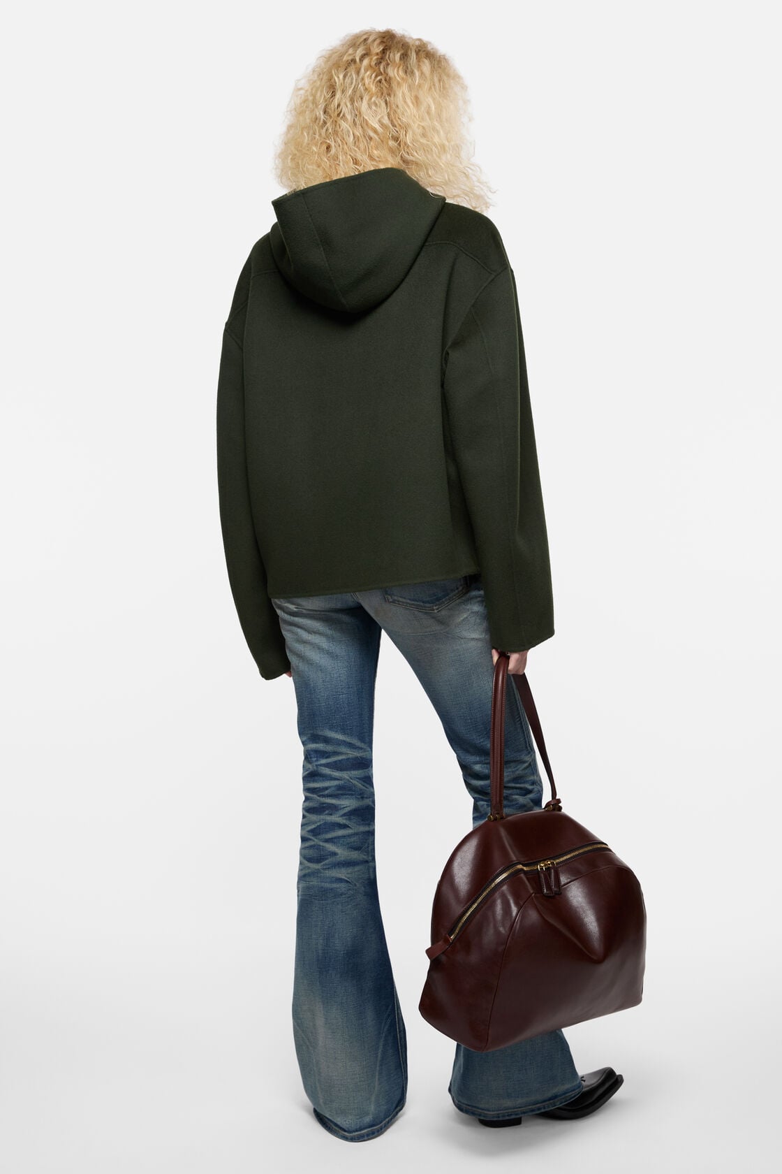 Cashmere jacket with hood, Dark green, 2000x