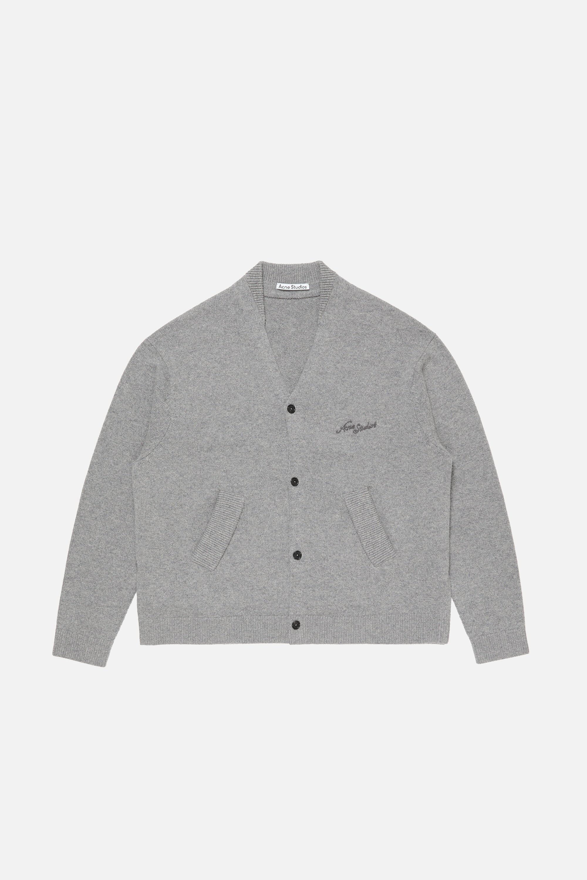 Acne Studios - ウールVネックカーディガン - ダークグレーメランジ