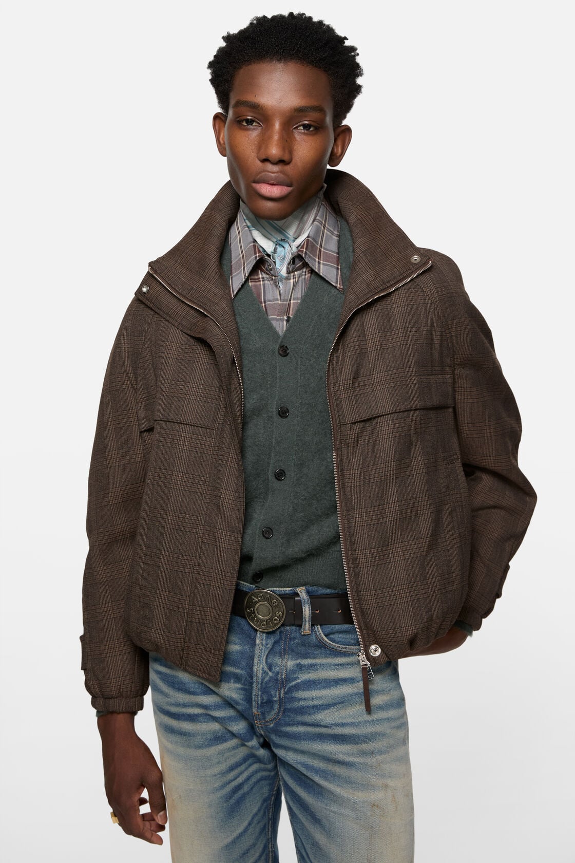 Wool jacket, Brown/black, 2000x