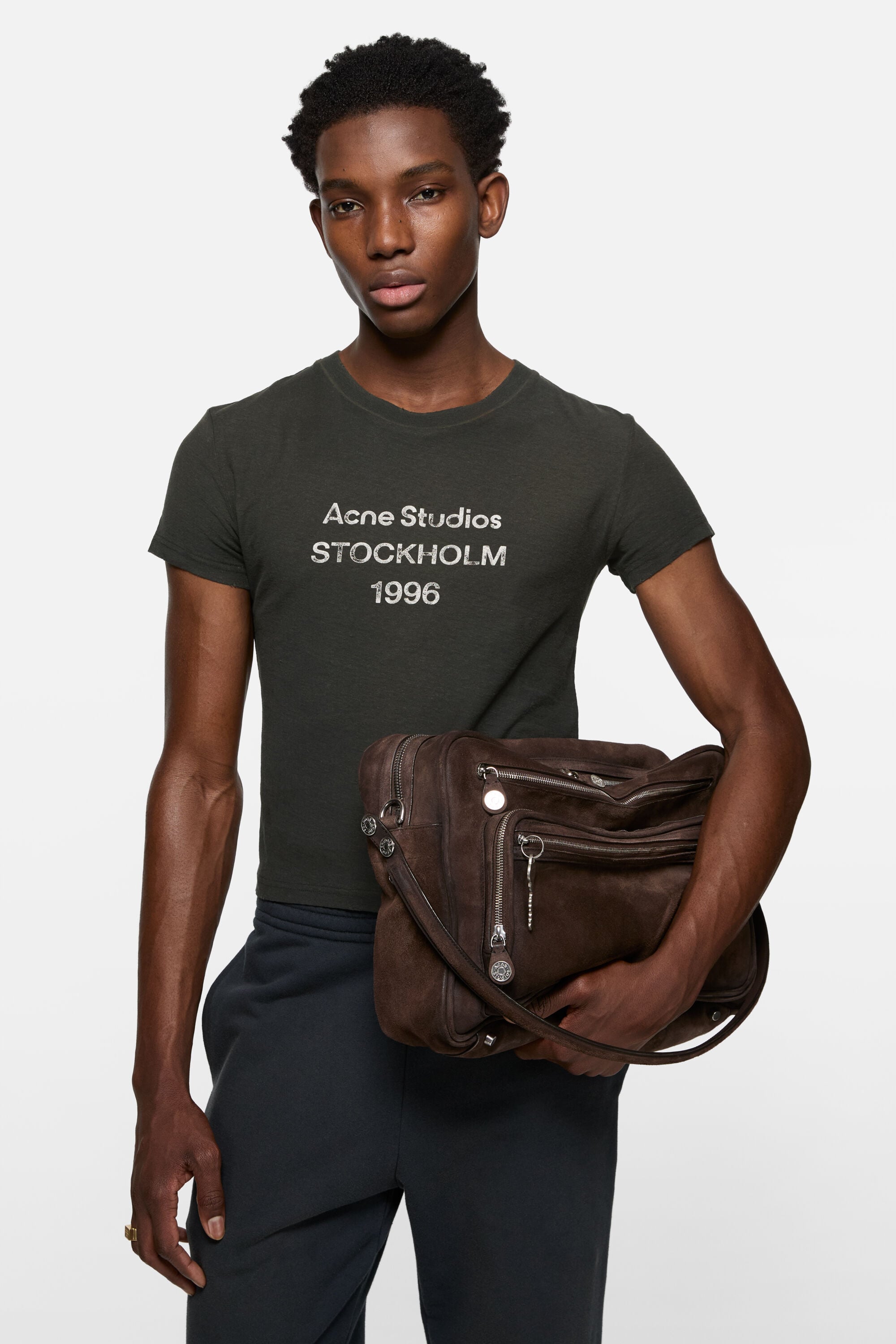 Acne Studios - Fitted logo t-shirt - Faded black